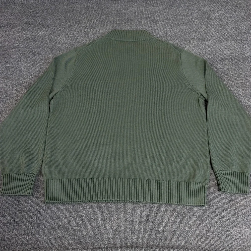 J.CREW Sweater Men Large Sage Green Heritage Cotton Mockneck Knit NEW